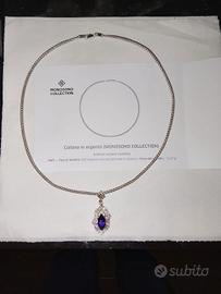 Collana argento placcata platino + ciondolo