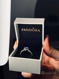 Anello Pandora Cuore Azzurro