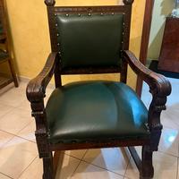 Poltrona in cuoio verde