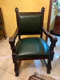 Poltrona in cuoio verde