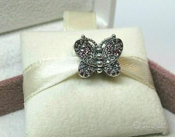 PANDORA Charm Farfalla Rosa Scintillante