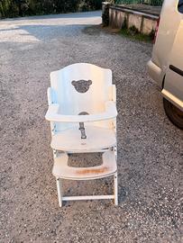 Seggiolone pappa bambino in legno regolabile