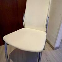 4 Sedie in metallo e pelle