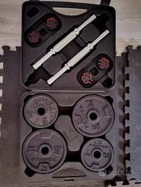 set manubri palestra da 20 kg 