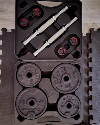 set manubri palestra da 20 kg 