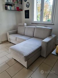 divano letto 3 posti con chaise longue e vano 