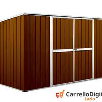 Casetta giardino in Acciaio 345x186cm legno scuro