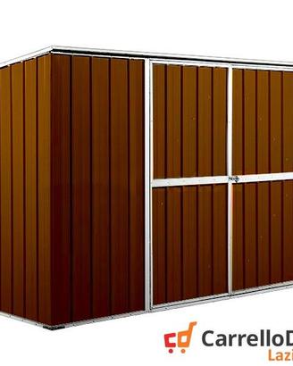 Casetta giardino in Acciaio 345x186cm legno scuro