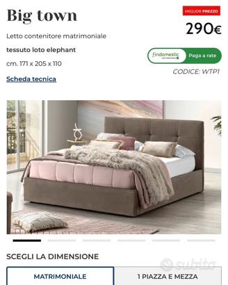 LETTO MATRIMONIALE CONTENITORE+ MATERASSO 140€