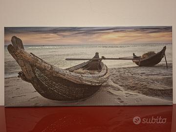 Quadro Canvas spiaggia con piroghe