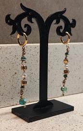 Orecchini uncinetto e perline 