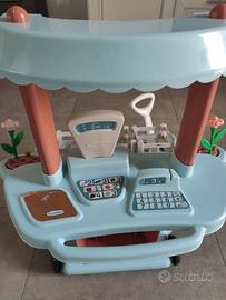 Banco frutta con cassa e carrellino