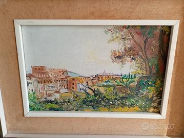 Dipinto olio sula tela Colliseo di Roma 
