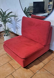 Poltrona rossa in velluto