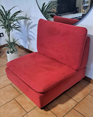Poltrona rossa in velluto