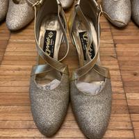 Scarpe ballo donna pelle/laminato oro 38