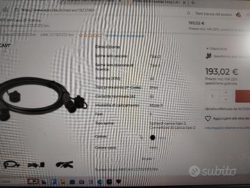 cavo tipo 2 22kw trifase e monofase MAT Cavi