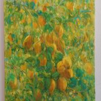 Quadro moderno olio su tela. Limoni