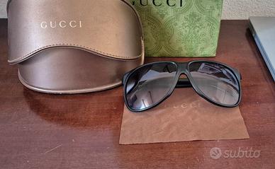 occhiali da sole gucci nero opaco con custodia