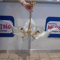 LAMPADARIO VINTAGE VETRO MURANO 3 FOGLIE