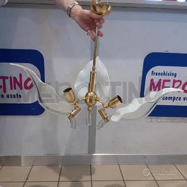 LAMPADARIO VINTAGE VETRO MURANO 3 FOGLIE