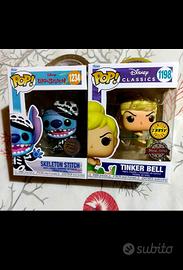 Lotto funko pop stitch e tinker bell disney