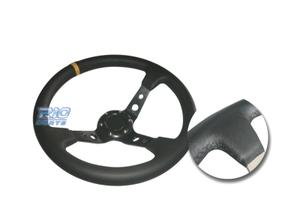 VOLANTE INVERTITO IN ECOPELLE NERA CON BRACCI NERI