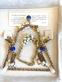 Parure argento 800 placcata oro 18 carati