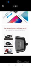 Caricatore per Auto 12/24V 150W, 2 Prese per lampe