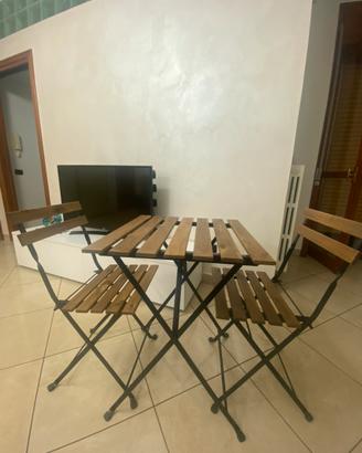 Tavolino pieghevole in legno + 2 sedie IKEA