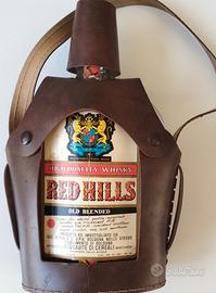 RED HILLS WHISKY bottiglia vetro VUOTA tracolla