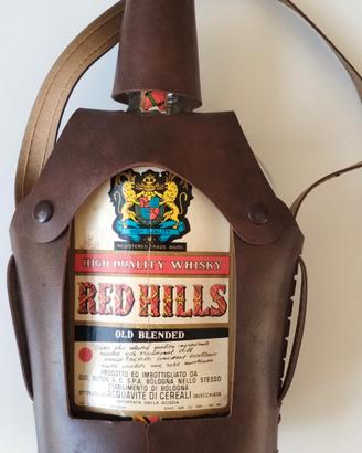 RED HILLS WHISKY bottiglia vetro VUOTA tracolla