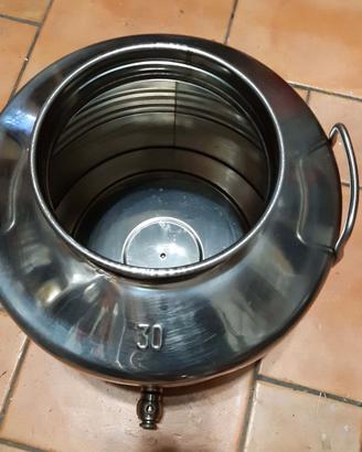 Fusto per olio inox con rubinetto da 30lt