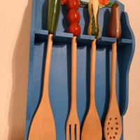 Porta mestoli in legno da cucina 