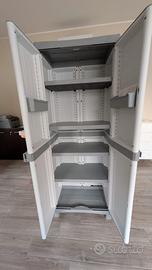 Armadio Esterno Resina 2 Ante 5 Ripiani 70x44x182