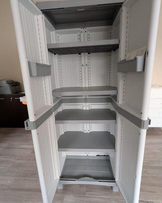 Armadio Esterno Resina 2 Ante 5 Ripiani 70x44x182