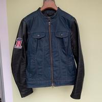 Giubbino Harley pelle e denim per donna