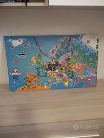 puzzle tavola magnetica Europa 