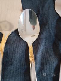 servizio posate con decorazione in oro zecchino 