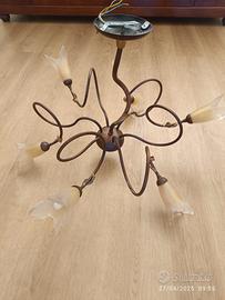 lampadario ferro battuto 