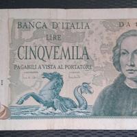 5000 LIRE CRISTOFORO COLOMBO II TIPO 20/5/1971