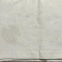 Lenzuolo antico lino con ricamo su tutto risvolto