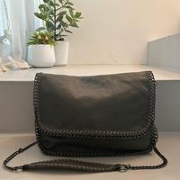 Borsa postina a tracolla similpelle grigia