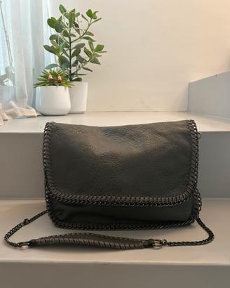 Borsa postina a tracolla similpelle grigia