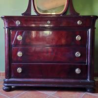 Set comò e comodini piuma di mogano