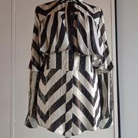 Blusa Chevron in seta e lame