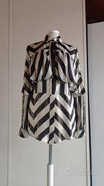 Blusa Chevron in seta e lame