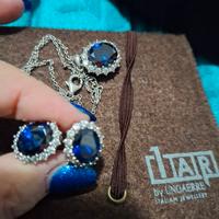 set colier e orecchini argento 935 con pietra