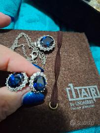 set colier e orecchini argento 935 con pietra