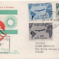 1961 Visita di Gronchi in Sud America FDC Venetia